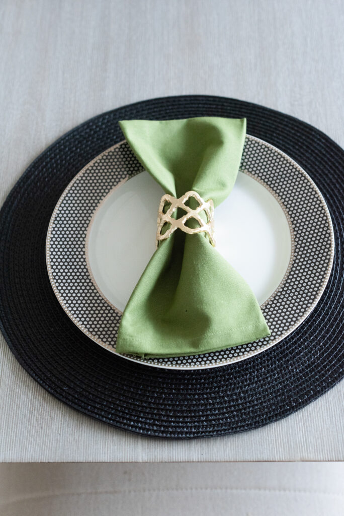 Using dinner plates and designing a home for gatherings.